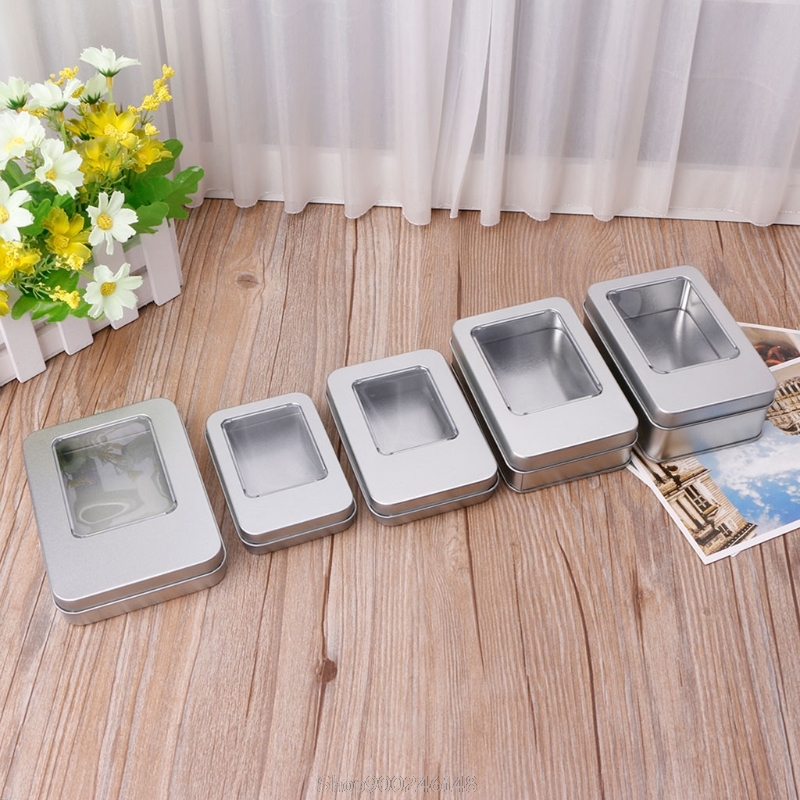 Tin Container Lid - Organizzatore rettangolare per scatola immagazzinaggio in
