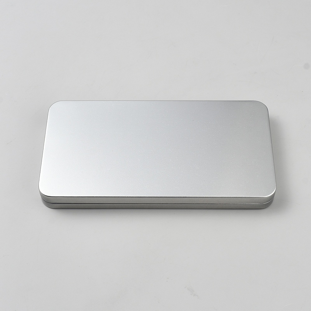 Tin Container Lid - Scatola in metallo argentato da 8