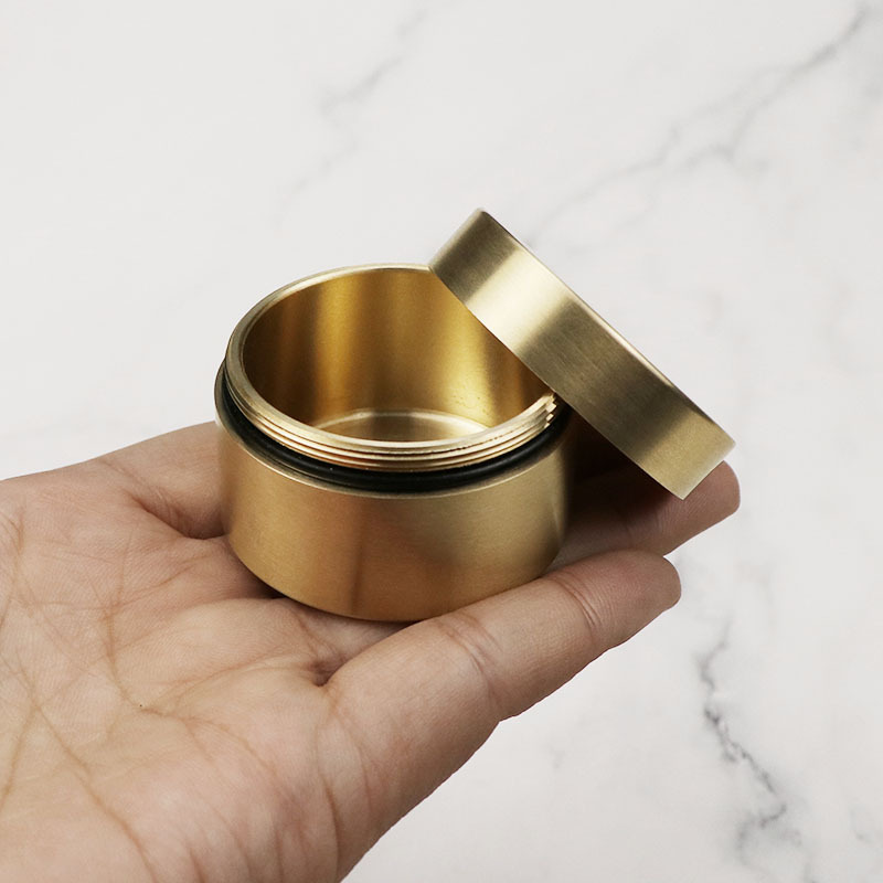 Tin Container Lid - Scatola di medicinali in ottone orecchini