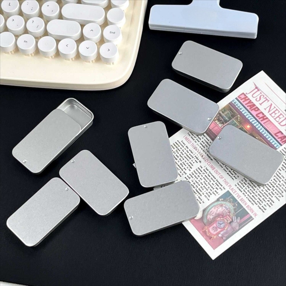 Tin Container Lid - Scatola in Latta con Coperchio Scorrevole