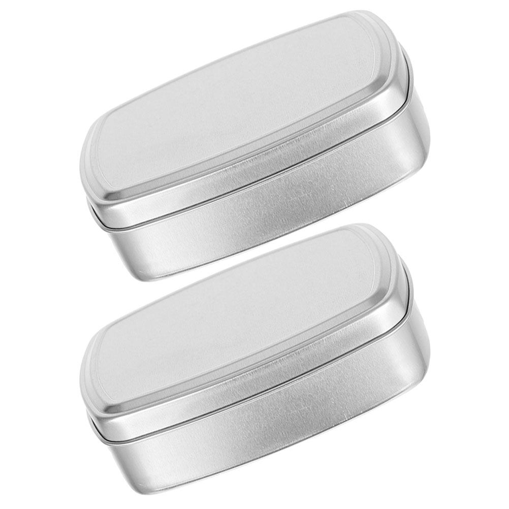Tin Container Lid - 2 Pezzi Contenitori in Alluminio per